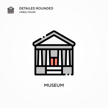 Müze vektör simgesi. Modern vektör illüstrasyon kavramları. Düzenlemesi ve kişiselleştirmesi kolay.