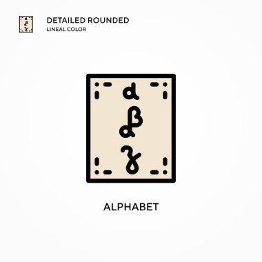 Alfabe vektör simgesi. Modern vektör illüstrasyon kavramları. Düzenlemesi ve kişiselleştirmesi kolay.