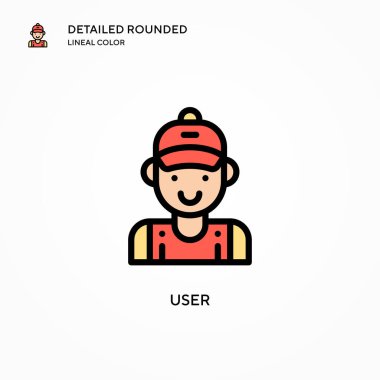 Kullanıcı vektör simgesi. Modern vektör illüstrasyon kavramları. Düzenlemesi ve kişiselleştirmesi kolay.