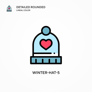 Kış-şapka-5 vektör simgesi. Modern vektör illüstrasyon kavramları. Düzenlemesi ve kişiselleştirmesi kolay.