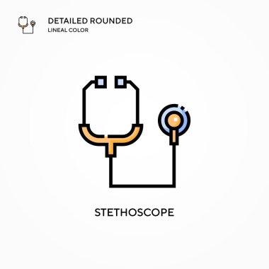 Stetoskop vektör ikonu. Modern vektör illüstrasyon kavramları. Düzenlemesi ve kişiselleştirmesi kolay.