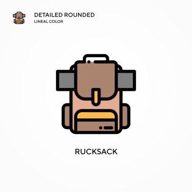 Sırt çantası vektör simgesi. Modern vektör illüstrasyon kavramları. Düzenlemesi ve kişiselleştirmesi kolay.