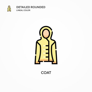 Ceket vektör simgesi. Modern vektör illüstrasyon kavramları. Düzenlemesi ve kişiselleştirmesi kolay.