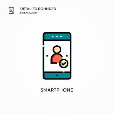 Akıllı telefon vektör simgesi. Modern vektör illüstrasyon kavramları. Düzenlemesi ve kişiselleştirmesi kolay.