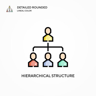 Hiyerarşik yapı vektör simgesi. Modern vektör illüstrasyon kavramları. Düzenlemesi ve kişiselleştirmesi kolay.