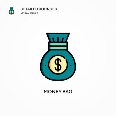 Para çantası vektör simgesi. Modern vektör illüstrasyon kavramları. Düzenlemesi ve kişiselleştirmesi kolay.