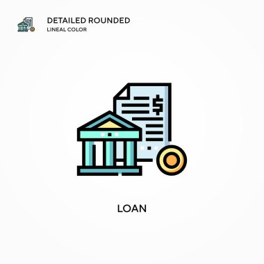 Vektör ikonunu ödünç ver. Modern vektör illüstrasyon kavramları. Düzenlemesi ve kişiselleştirmesi kolay.