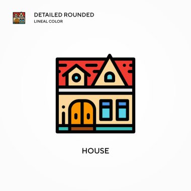 Ev vektör simgesi. Modern vektör illüstrasyon kavramları. Düzenlemesi ve kişiselleştirmesi kolay.