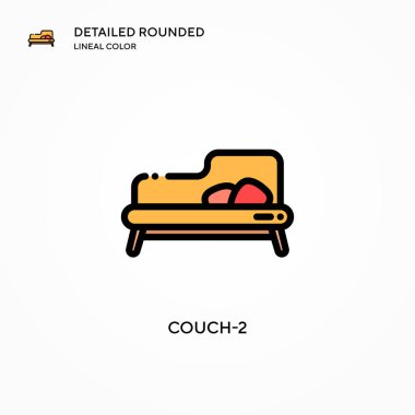 Koltuk-2 vektör simgesi. Modern vektör illüstrasyon kavramları. Düzenlemesi ve kişiselleştirmesi kolay.