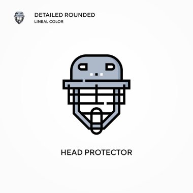 Baş koruyucu vektör ikonu. Modern vektör illüstrasyon kavramları. Düzenlemesi ve kişiselleştirmesi kolay.