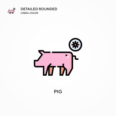 Domuz vektör simgesi. Modern vektör illüstrasyon kavramları. Düzenlemesi ve kişiselleştirmesi kolay.