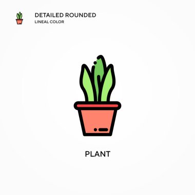 Bitki vektör simgesi. Modern vektör illüstrasyon kavramları. Düzenlemesi ve kişiselleştirmesi kolay.