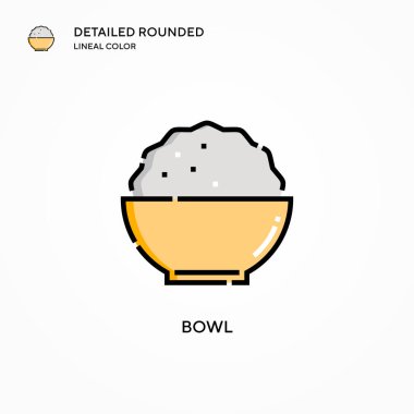 Bowl vektör simgesi. Modern vektör illüstrasyon kavramları. Düzenlemesi ve kişiselleştirmesi kolay.