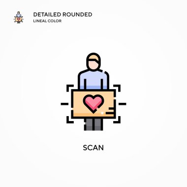 Vektör simgesini tara. Modern vektör illüstrasyon kavramları. Düzenlemesi ve kişiselleştirmesi kolay.