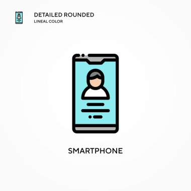 Akıllı telefon vektör simgesi. Modern vektör illüstrasyon kavramları. Düzenlemesi ve kişiselleştirmesi kolay.