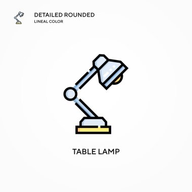 Masa lambası vektör simgesi. Modern vektör illüstrasyon kavramları. Düzenlemesi ve kişiselleştirmesi kolay.