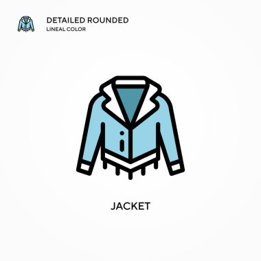 Ceket vektör simgesi. Modern vektör illüstrasyon kavramları. Düzenlemesi ve kişiselleştirmesi kolay.