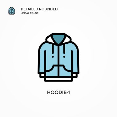 Kapüşonlu vektör ikonu. Modern vektör illüstrasyon kavramları. Düzenlemesi ve kişiselleştirmesi kolay.