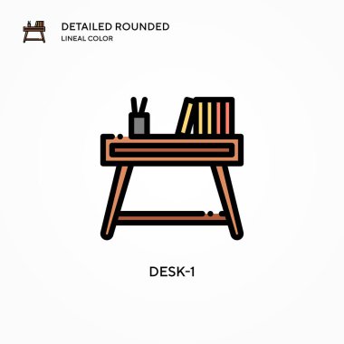 Masa-1 vektör simgesi. Modern vektör illüstrasyon kavramları. Düzenlemesi ve kişiselleştirmesi kolay.