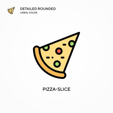 Pizza dilimi vektör simgesi. Modern vektör illüstrasyon kavramları. Düzenlemesi ve kişiselleştirmesi kolay.