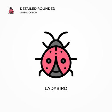 Uğur böceği vektör simgesi. Modern vektör illüstrasyon kavramları. Düzenlemesi ve kişiselleştirmesi kolay.