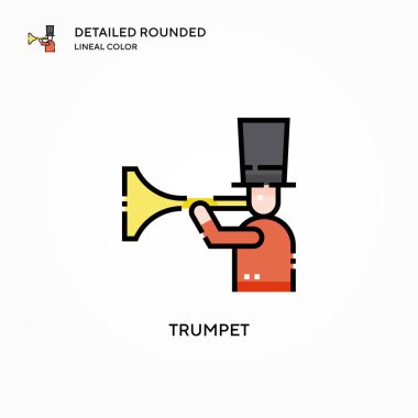 Trompet vektör simgesi. Modern vektör illüstrasyon kavramları. Düzenlemesi ve kişiselleştirmesi kolay.