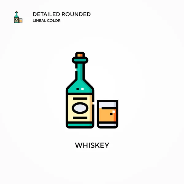 Ikona Wektora Whisky Nowoczesne Koncepcje Ilustracji Wektorowej Łatwy Edycji Dostosowania — Wektor stockowy