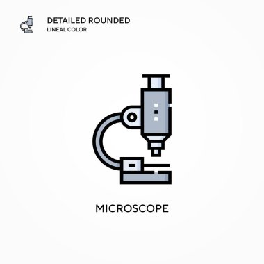 Mikroskop vektör simgesi. Modern vektör illüstrasyon kavramları. Düzenlemesi ve kişiselleştirmesi kolay.