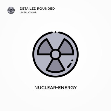 Nükleer enerji vektör simgesi. Modern vektör illüstrasyon kavramları. Düzenlemesi ve kişiselleştirmesi kolay.