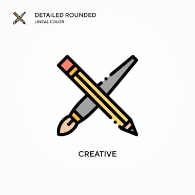 Yaratıcı vektör simgesi. Modern vektör illüstrasyon kavramları. Düzenlemesi ve kişiselleştirmesi kolay.