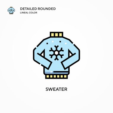 Süveter vektör simgesi. Modern vektör illüstrasyon kavramları. Düzenlemesi ve kişiselleştirmesi kolay.