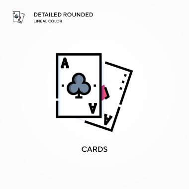 Kart vektör simgesi. Modern vektör illüstrasyon kavramları. Düzenlemesi ve kişiselleştirmesi kolay.