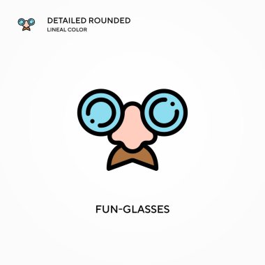 Eğlence gözlükleri vektör simgesi. Modern vektör illüstrasyon kavramları. Düzenlemesi ve kişiselleştirmesi kolay.