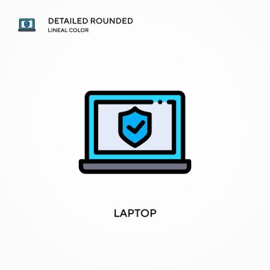 Laptop vektör simgesi. Modern vektör illüstrasyon kavramları. Düzenlemesi ve kişiselleştirmesi kolay.