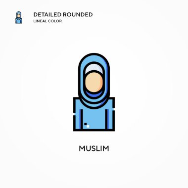 Müslüman vektör simgesi. Modern vektör illüstrasyon kavramları. Düzenlemesi ve kişiselleştirmesi kolay.