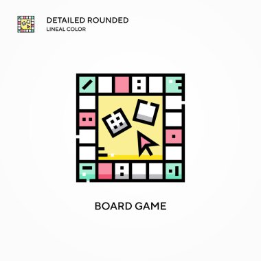 Masa oyunu vektör simgesi. Modern vektör illüstrasyon kavramları. Düzenlemesi ve kişiselleştirmesi kolay.