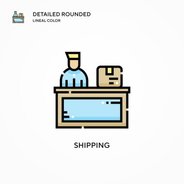 Nakliye vektör simgesi. Modern vektör illüstrasyon kavramları. Düzenlemesi ve kişiselleştirmesi kolay.