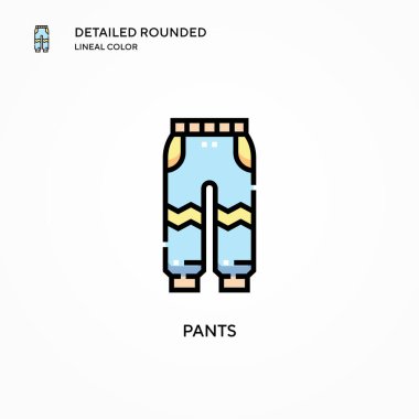 Pantolon vektör simgesi. Modern vektör illüstrasyon kavramları. Düzenlemesi ve kişiselleştirmesi kolay.