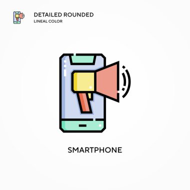 Akıllı telefon vektör simgesi. Modern vektör illüstrasyon kavramları. Düzenlemesi ve kişiselleştirmesi kolay.