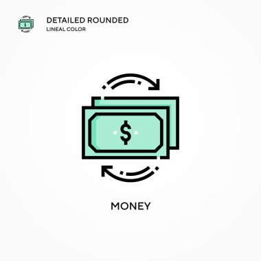 Para vektör simgesi. Modern vektör illüstrasyon kavramları. Düzenlemesi ve kişiselleştirmesi kolay.