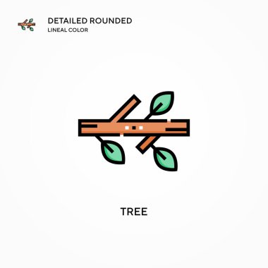 Ağaç vektör simgesi. Modern vektör illüstrasyon kavramları. Düzenlemesi ve kişiselleştirmesi kolay.