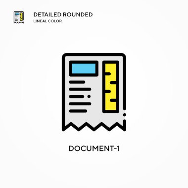 Belge-1 vektör simgesi. Modern vektör illüstrasyon kavramları. Düzenlemesi ve kişiselleştirmesi kolay.