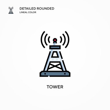 Kule vektör simgesi. Modern vektör illüstrasyon kavramları. Düzenlemesi ve kişiselleştirmesi kolay.