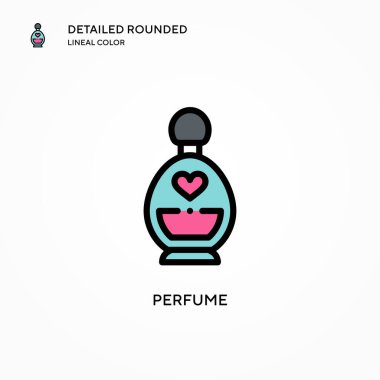 Parfüm vektör simgesi. Modern vektör illüstrasyon kavramları. Düzenlemesi ve kişiselleştirmesi kolay.