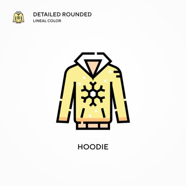 Kapüşonlu vektör ikonu. Modern vektör illüstrasyon kavramları. Düzenlemesi ve kişiselleştirmesi kolay.