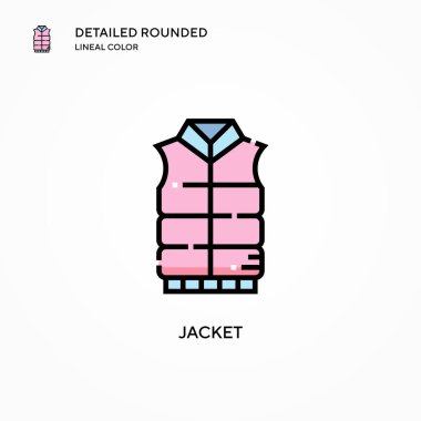Ceket vektör simgesi. Modern vektör illüstrasyon kavramları. Düzenlemesi ve kişiselleştirmesi kolay.