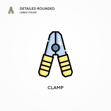 Klemp vektör simgesi. Modern vektör illüstrasyon kavramları. Düzenlemesi ve kişiselleştirmesi kolay.