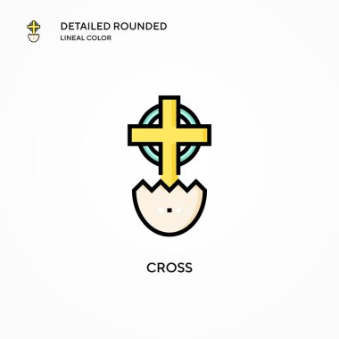 Vektör simgesi çapraz. Modern vektör illüstrasyon kavramları. Düzenlemesi ve kişiselleştirmesi kolay.