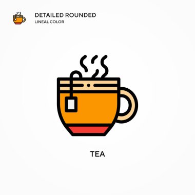 Çay vektör simgesi. Modern vektör illüstrasyon kavramları. Düzenlemesi ve kişiselleştirmesi kolay.