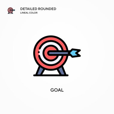 Hedef vektör simgesi. Modern vektör illüstrasyon kavramları. Düzenlemesi ve kişiselleştirmesi kolay.